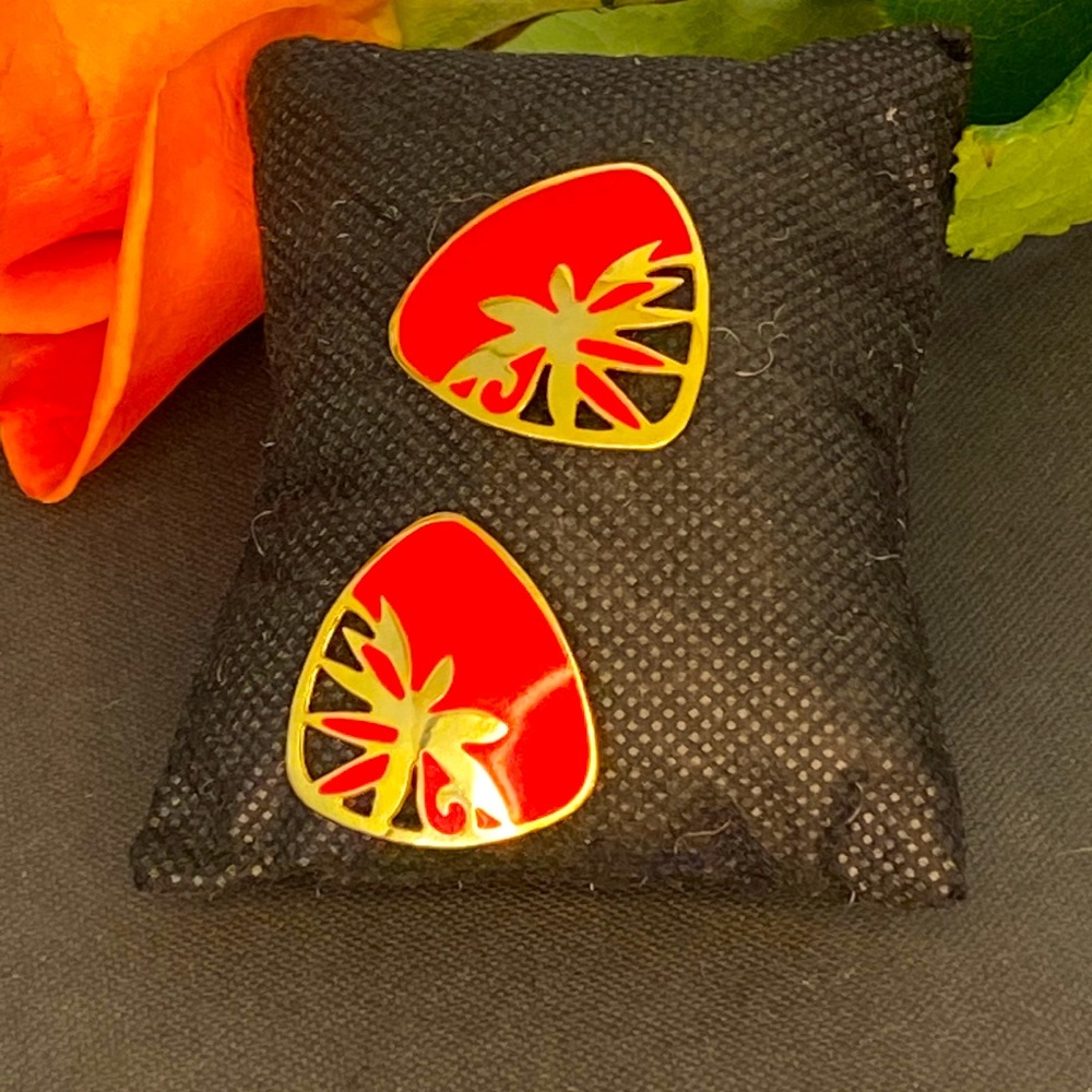 80’s Berébi  Red And Gold Earrings